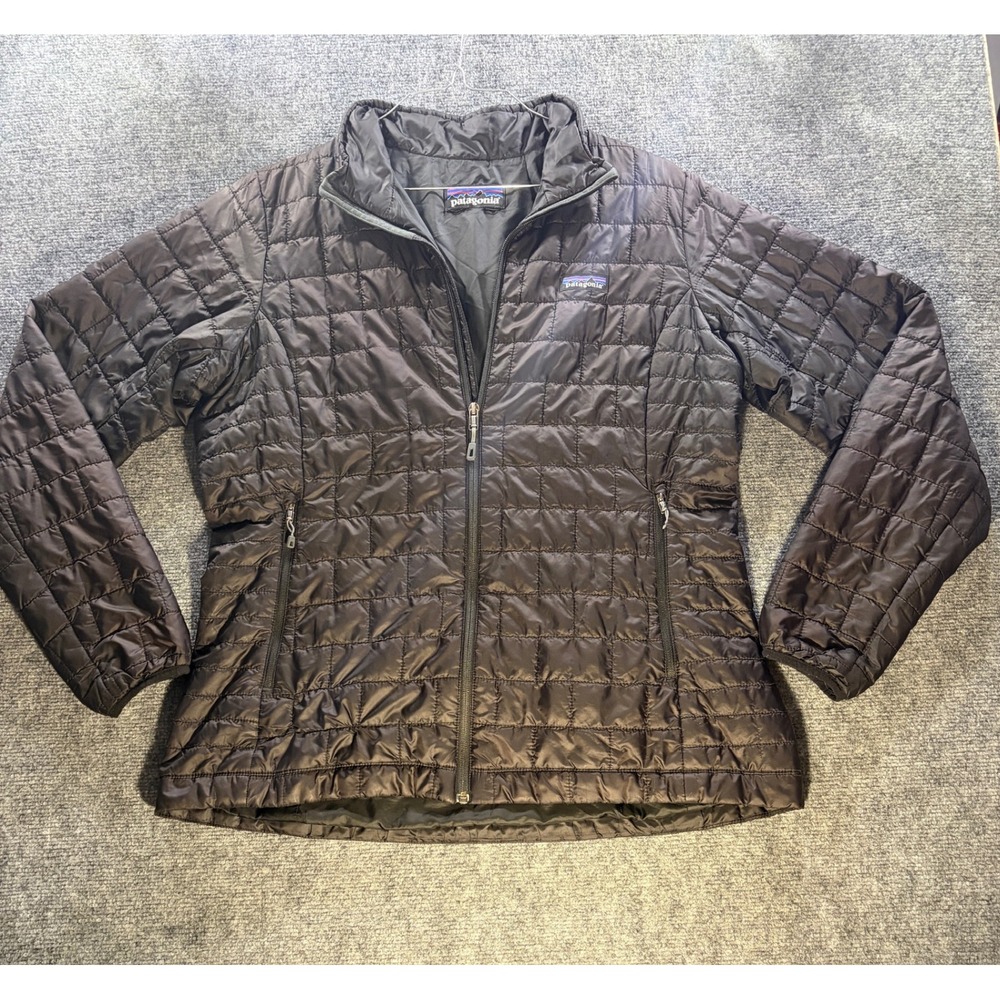 Patagonia Nano Puff Jacket Black Womens Quilted Insulated Full Zip STY84217 M